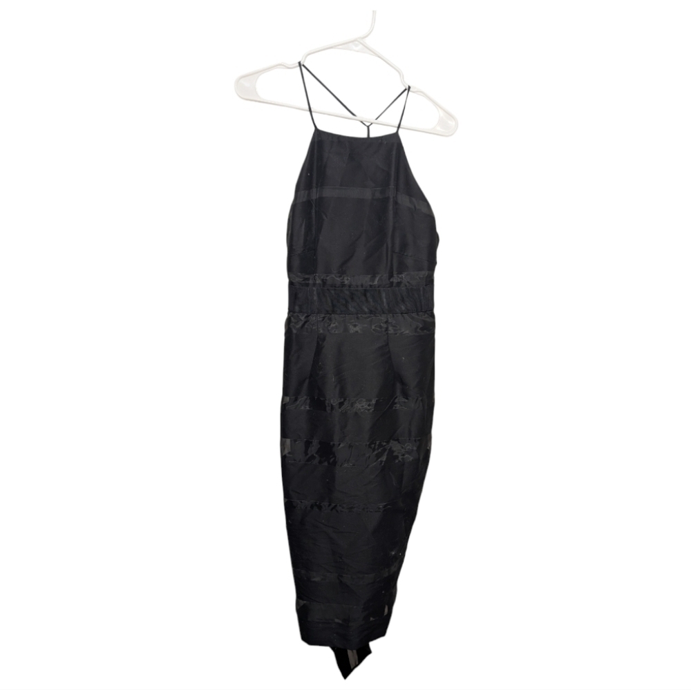 Milly Sheer Mesh Spaghetti Strap Dress Black Goth Dark Romantic Women's Size 2